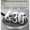 430 Stainless Steel Wok Skillet Thick Honeycomb Handmade Frying Pan Non-Stick Non Rusting Gas/Induction Cooker kitchen cook