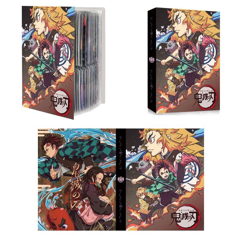 Popular Anime Demon Slayer characters Kamado Tanjirou Card Album Collection Holder Binder Card Storage 4 Grid 120pcs Favorites