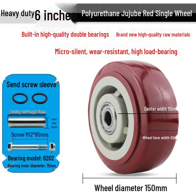 Nylon Swivel Caster Wheels: 2-6 inch Heavy-Duty Rubber & Flat Plate Options
