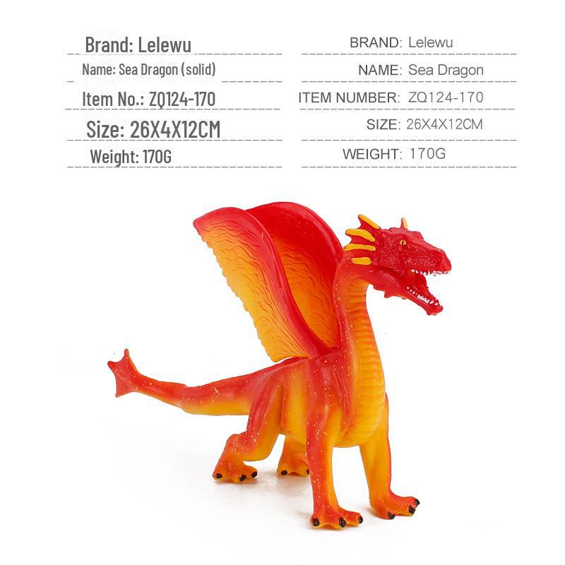 Warcraft Dragon Model Toy: Fire Rock & Stone Dragon, Movable Jaw, Dinosaur Ornament