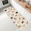 Cute Three Dachshund Dog Polka Dot Runner Rug Cartoon Puppy Print Non Slip Floor Mat for Hallway Bedroom Entryway