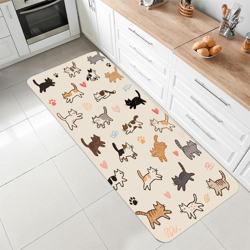 Cute Three Dachshund Dog Polka Dot Runner Rug Cartoon Puppy Print Non Slip Floor Mat for Hallway Bedroom Entryway