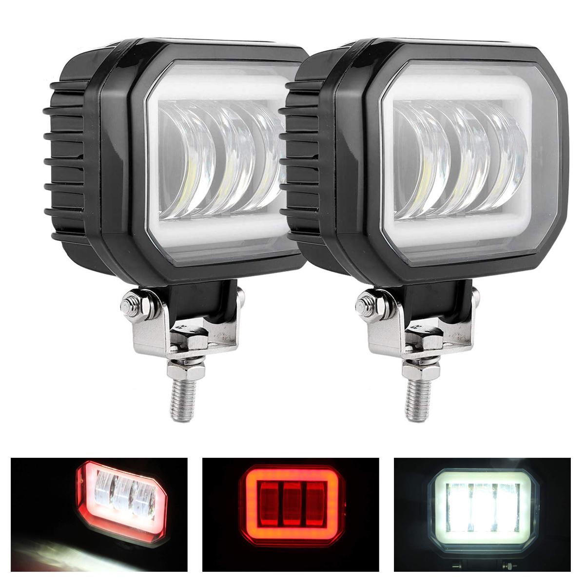 

30 Вт светодиодный рабочий фонарь Angel Eye Halo Ring 3,5 дюйма для мотоцикла, внедорожника, автомобиля, грузовика, 12 В, 24 В, белый 6500 К, дневные ходовые огни, фара для бездорожья