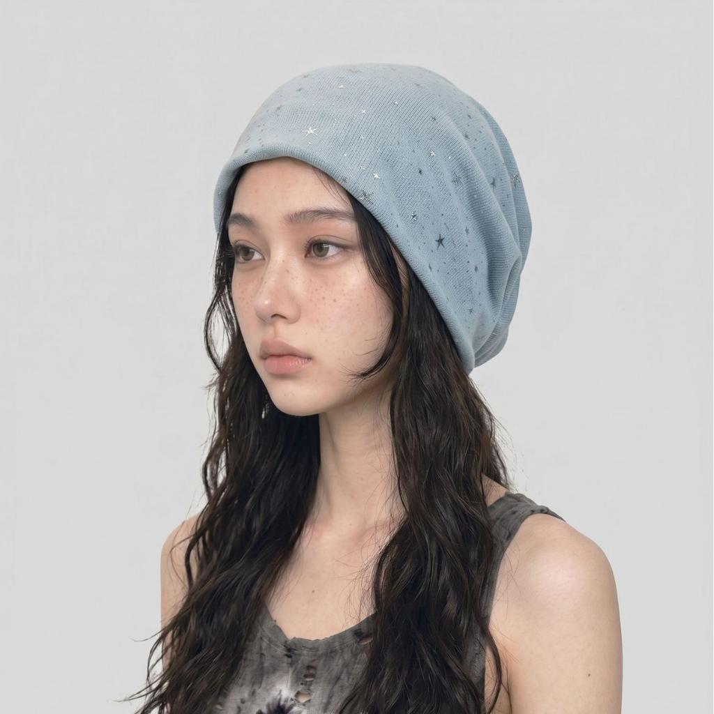 New relaxation star ins wind pile hat women's spring and summer simple face small casual photo niche bag head hat