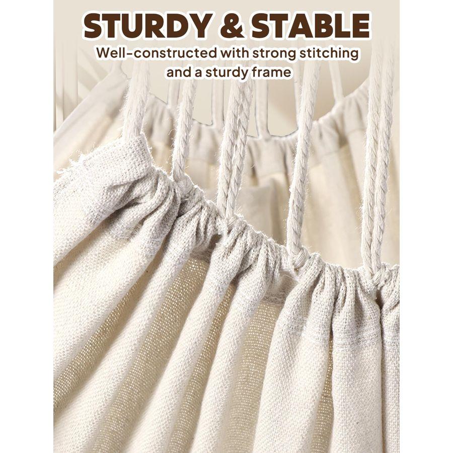 Hammock Chair Hanging Swing 2 Pillows Included,Strong Webbing Straps and Hooks for Easy Hanging Soft Cotton Hanging Chair Side P