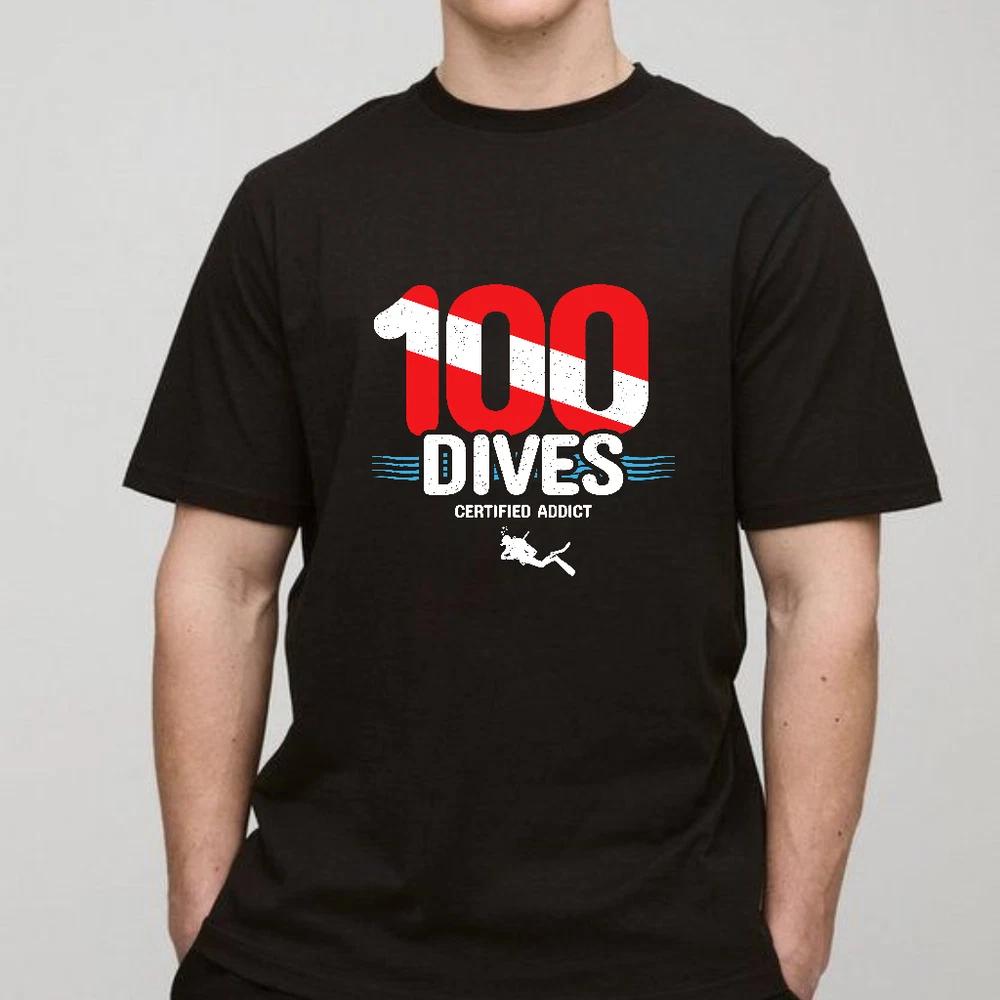 100Th dive gift  diver down flag scuba tshirt  scuba diving gift idea s3xl S