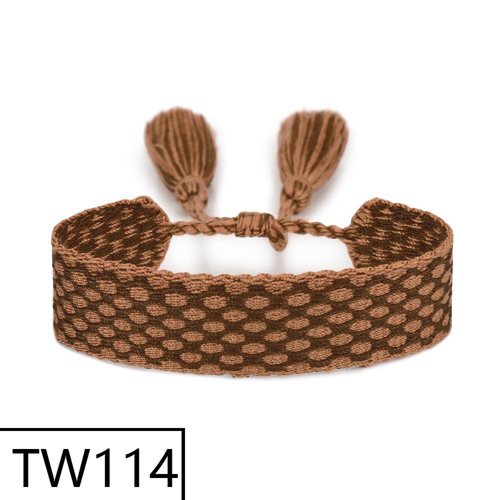 Customizable Handmade Bohemian Tassel Bracelet with Embroidered Logo - European & American Ethnic Friendship Style