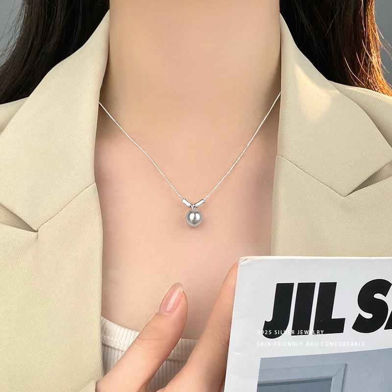 Personalized Bamboo Pearl Necklace for Women's Inset Style, Fashionable and Cool Style, Collarbone Chain Neck Ornament