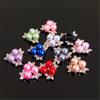 2015New 100Pcs 20mm Pearl Flower and Gold Leafs Rhinestone Flatback Embellishment Button for DIY Hair Accessories HZ256