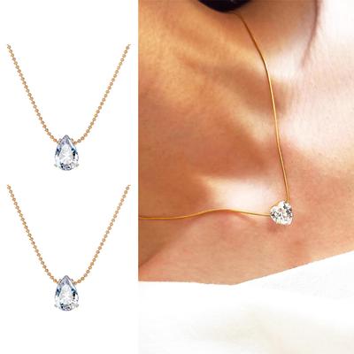 2023 New Fashion Elegant Necklace Simple Women's Necklace Luxury Charm Sexy Sweater Chain Nightclub Women's Flash Dinner Necklace
