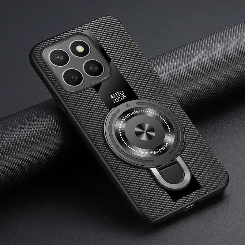 For Magsafe Wireless Charging Cover For Xiaomi 15T Pro 17T Pro PU Leather Shockproof Ring Stand Holder Case For Xiaomi 17 Max