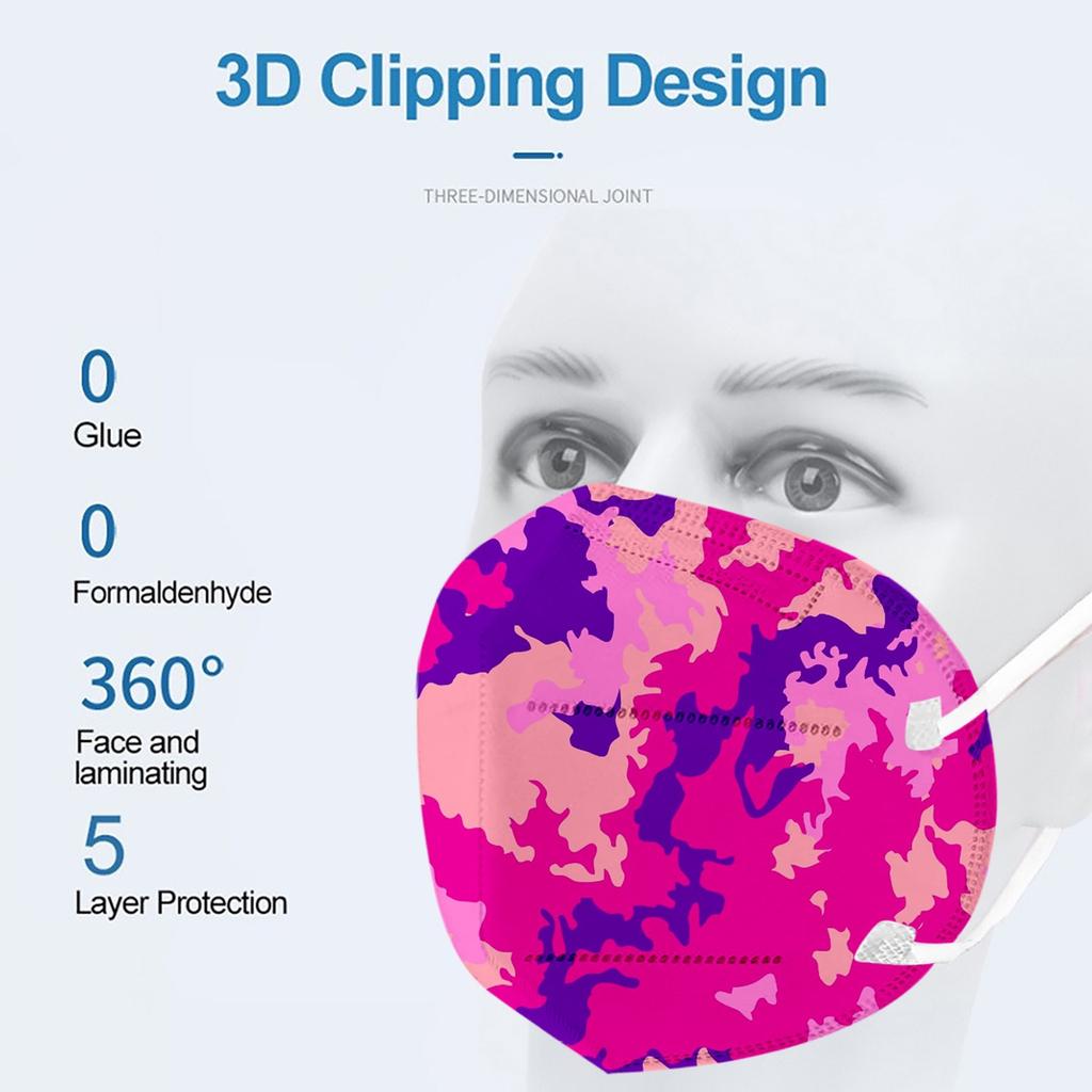 10PC Children Printed 5-Layer Mask Dust-Proof Windproof Mist Pollution  Filter