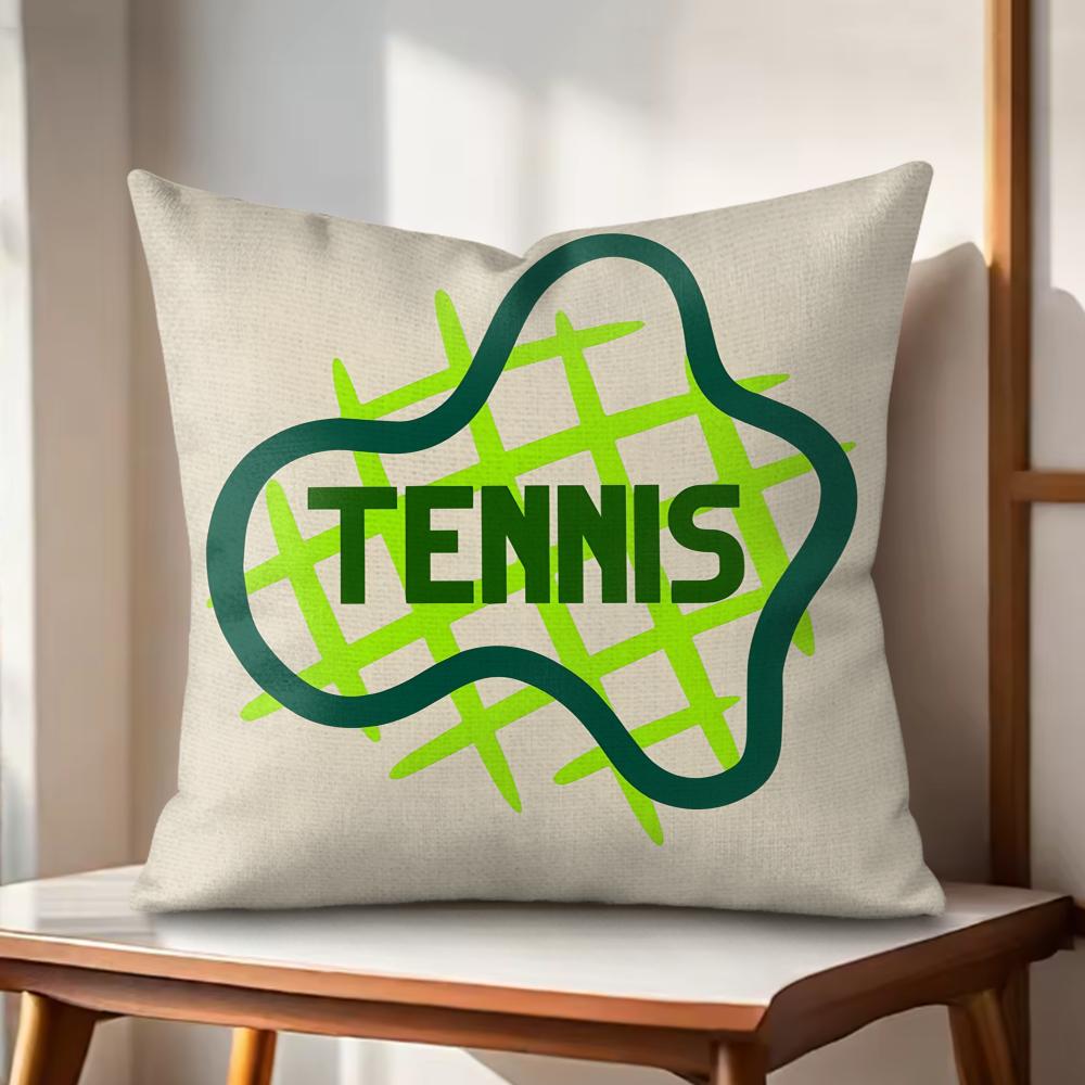 

Tennis Cushion Cover Natural Linen Organic Fabric DoubleSided Printing Couch Pillow Covers Home Decor 30x30cm