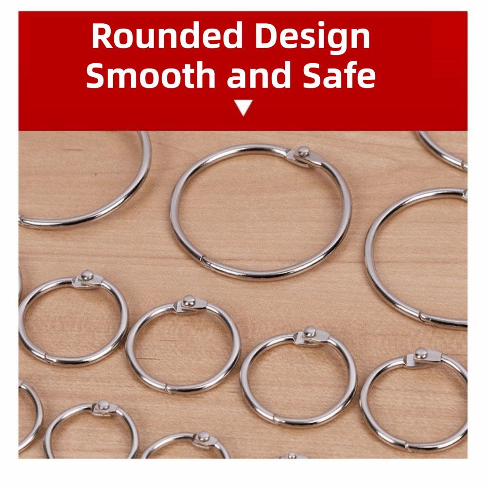 50/100Pcs Sturdy Metal Binder Ring Assorted Sizes Book Binder Hoops Loose Leaf Ring  Office Supplies