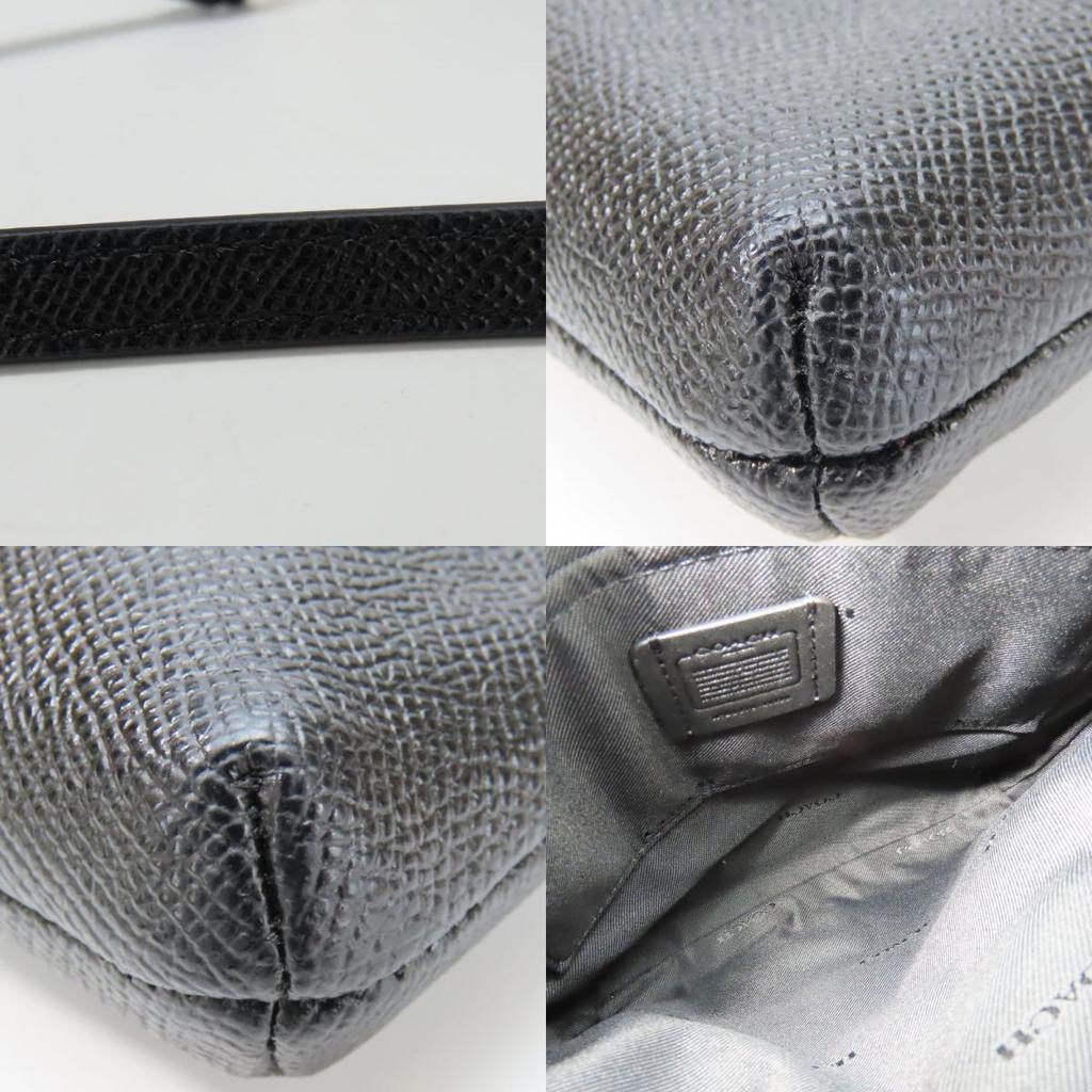 Used COACH Shoulder Bag 41320 leather black simple