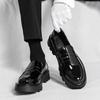 Men's Large-size Platform Leather Shoes 2025 Spring and Autumn New Trendy Men's Black Round Head Height-increasing Men's Loafers