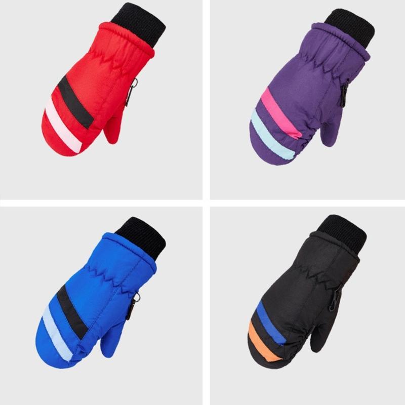 2-5 let Nepromokavé dětské lyžařské rukavice Zimní cyklistické rukavice Protiskluzové rukavice Teplé silné fleecové rukavice na snowboarding