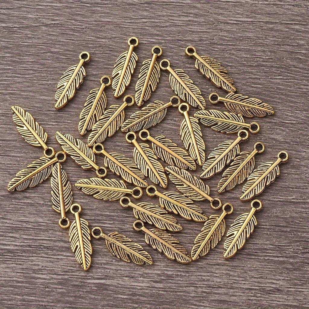 [Retro Feather Pendant] 30 Zinc Alloy Retro Feather Pendant | DIY Jewelry Bracelet Earrings Necklace Making