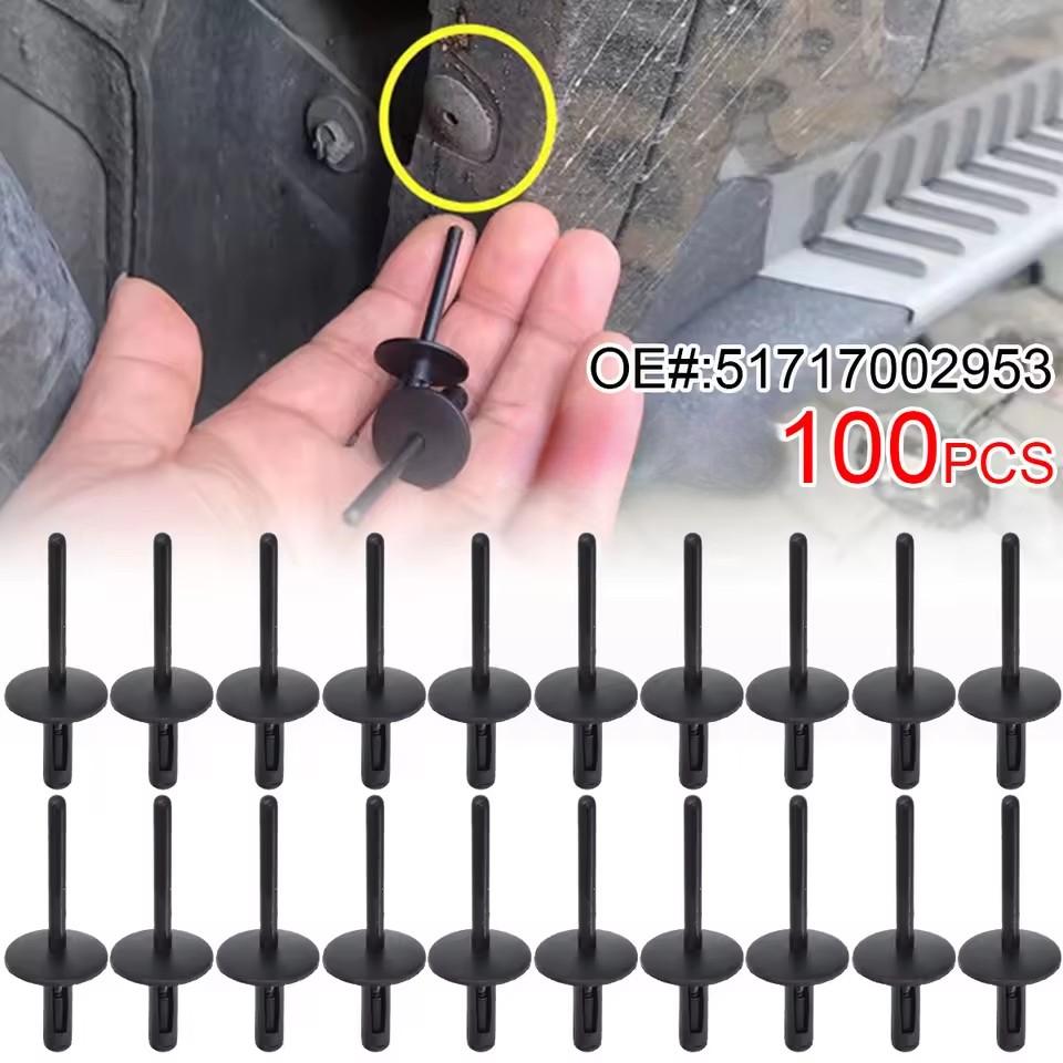 Black Plastic Rivet Clip Retainer Fastener Blind Rivets Head Break Mandrel Blind Nail Rivets for BMW VW Chrysler Ford