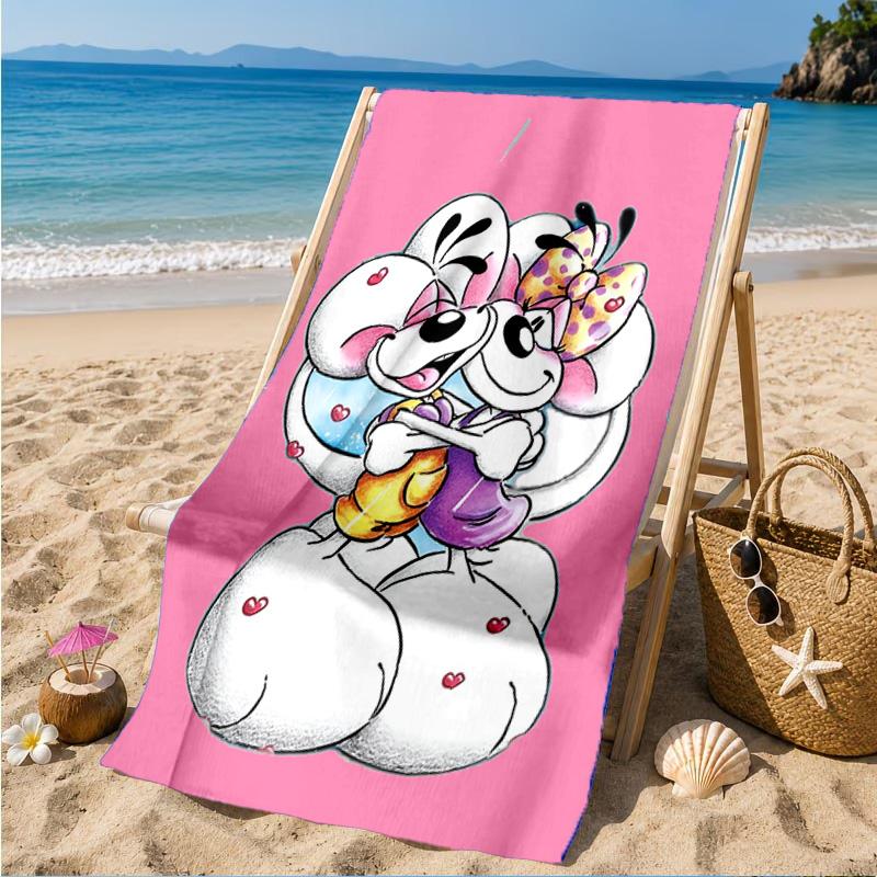 Serviette de plage Diddl Amour et Amitié Couleurs Pastel, Séchage Rapide, Facile d'Entretien, Convient aux Activités Sportives et aux Vacances à la Plage, Essentiel de Sport