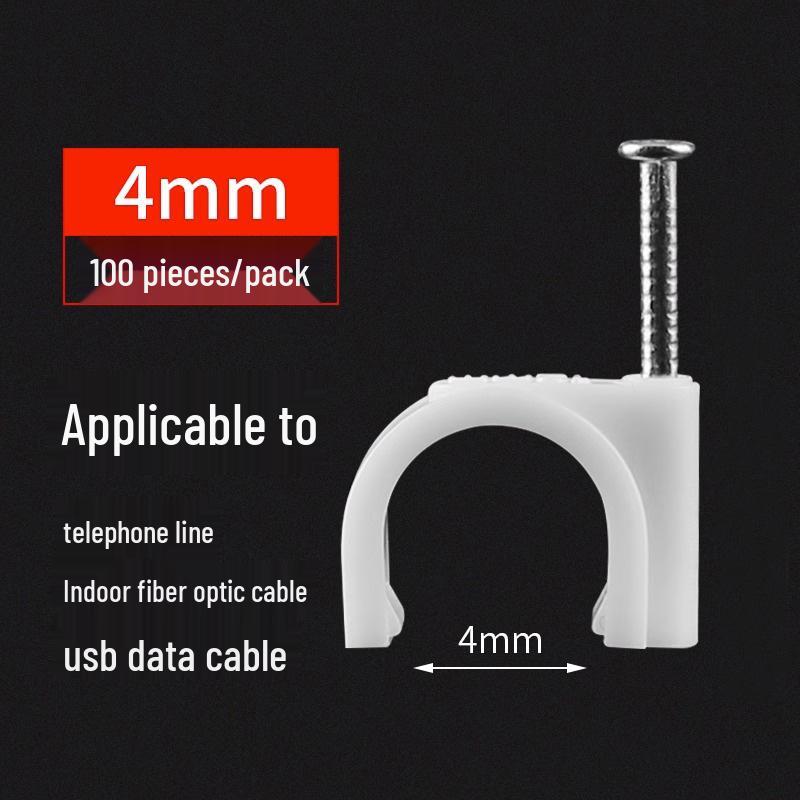 

Plastic Wall Cable Clips with Steel Nails for Surface Mount Wiring