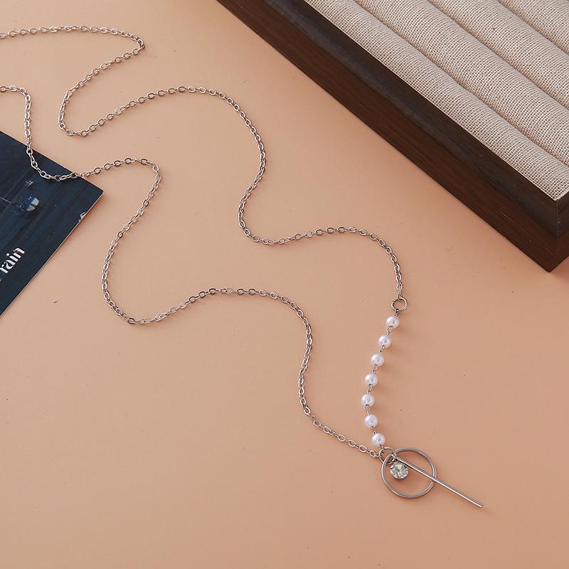 Elegant Luxury Necklace with Imitation Diamond & Pearl - Niche Design for Versatile Style