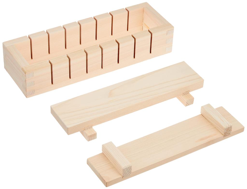 Wooden pressed sushi Yatsugiri BSS23 tray, (white wood),