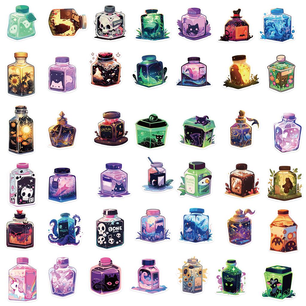 50 Magic Juice Graffiti Stickers Decorate Guitar Notebook Suitcase DIY Waterproof Stickers
