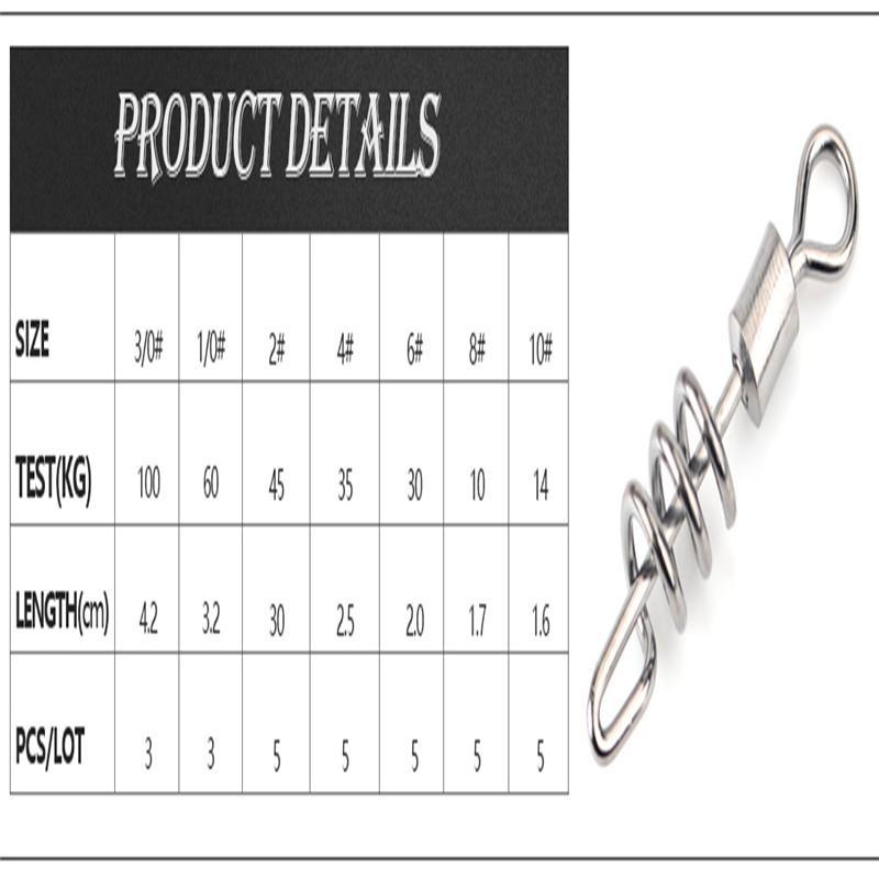 3pcs/5pcs Pike Fishing Accessories Connector Pin Bearing Swivel Stainless Steel Carabiner Lure Swivel Tackle