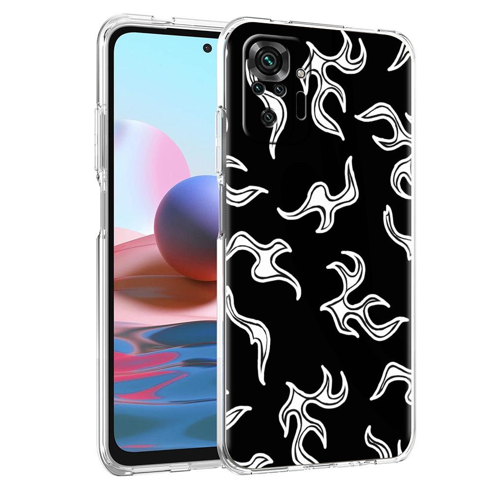 Phone Case For Xiaomi Redmi Note 15 14 5G 13 12 10 11 Pro Plus 4G 14C 13C 12C Soft TPU Cover Flame Pattern