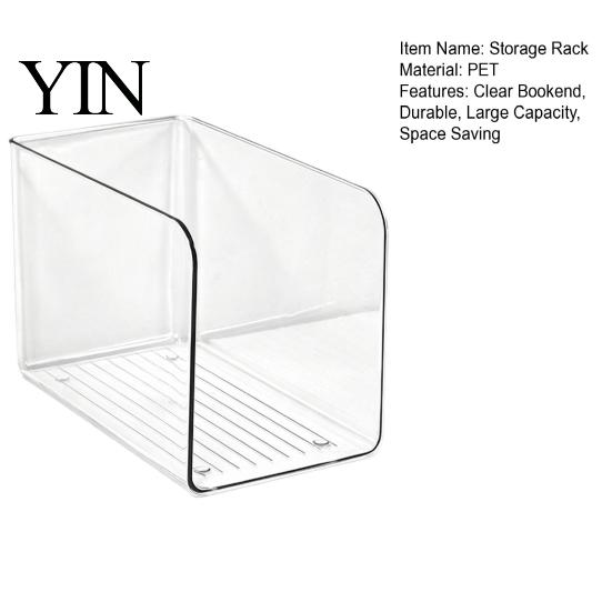 Thick Book Holder Vertical Storage Rack, Large Capacity Clear PET Organizer, Durable Rack Bookend Desk Box, for Documents Magazines Organizer