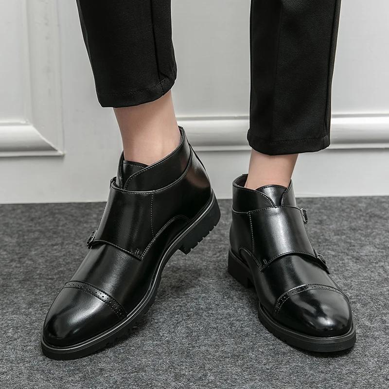 High Quality Ankle Boots for Men Social Formal Men Dress Leather Shoes Boots Man Britain Brogue Chelsea Boots Men 2025