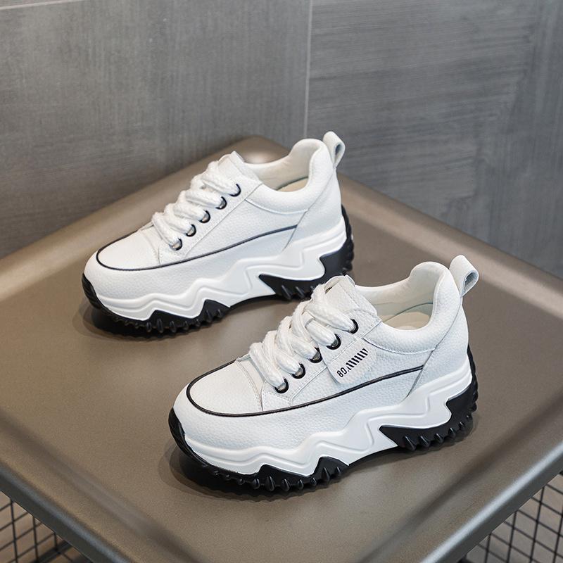Autumn and winter new women's shoes little white shoes platform muffin small inner height increase casual sports shoes