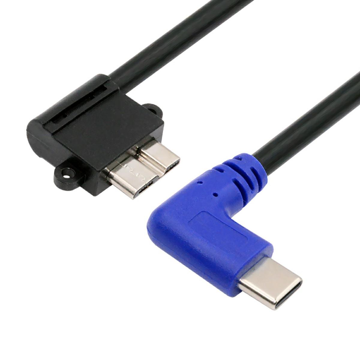 

UC-166 30см USB-C тато до Micro-B USB3.0 тато кабель з правим кутом 90 градусів для промислової камери As Shown A