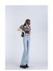 Women's High-Waisted Light Blue Micro-Flared Jeans - 2024 Spring/Autumn Versatile Long Pants.