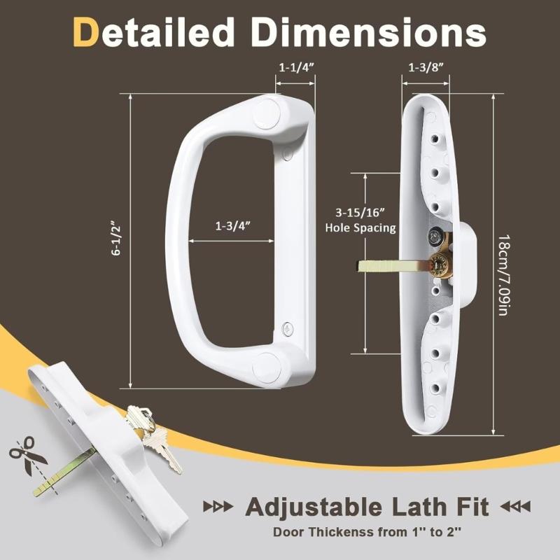 Single Cylinder   Steel Door Handle Set Includes  Installation Screws For Safety
