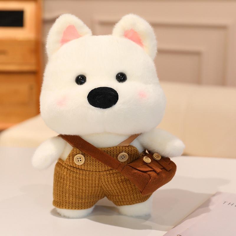 

Cute Dress West Highland Doll Plush Toy Puppy Dog Doll Girl Accompanying Soothing Ragdoll 30cm（0.25kg）