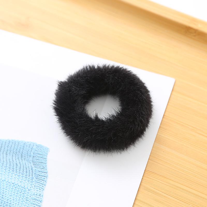 2 Pcs New Colorful Fluffy Hair Band for Women Girls Ponytail Holder Hair Tie Plush Scrunchie Rubber Band Fashion Hair Accessories