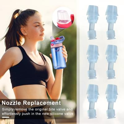 6Pcs Válvula de mordida de silicone Substituição para garrafas de água Fácil instalação à prova de vazamento BPA-Free Bottle Mouthpiece Substituição Kit