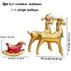 Cute Standing Gold Elk Deer Foil Balloons Xmas Reindeer Santa Sleigh Aluminum Balloon Birthday Baby Shower Party Decor Gifts