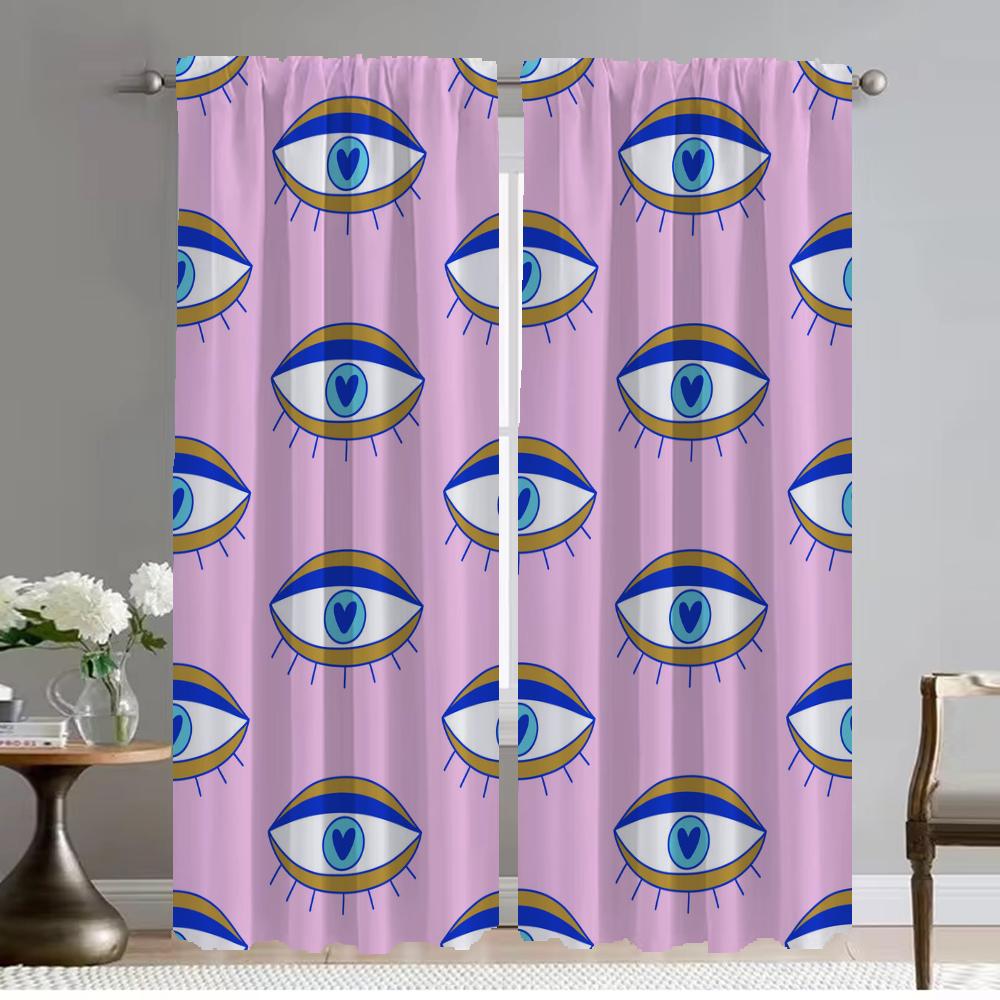 

Плотные шторы для камеры, тюль с ресничками для спальни, современные шторы для гостиной, 2 шт., оконные шторы, перегородки для дома W50xH70cmx2pcs-CL