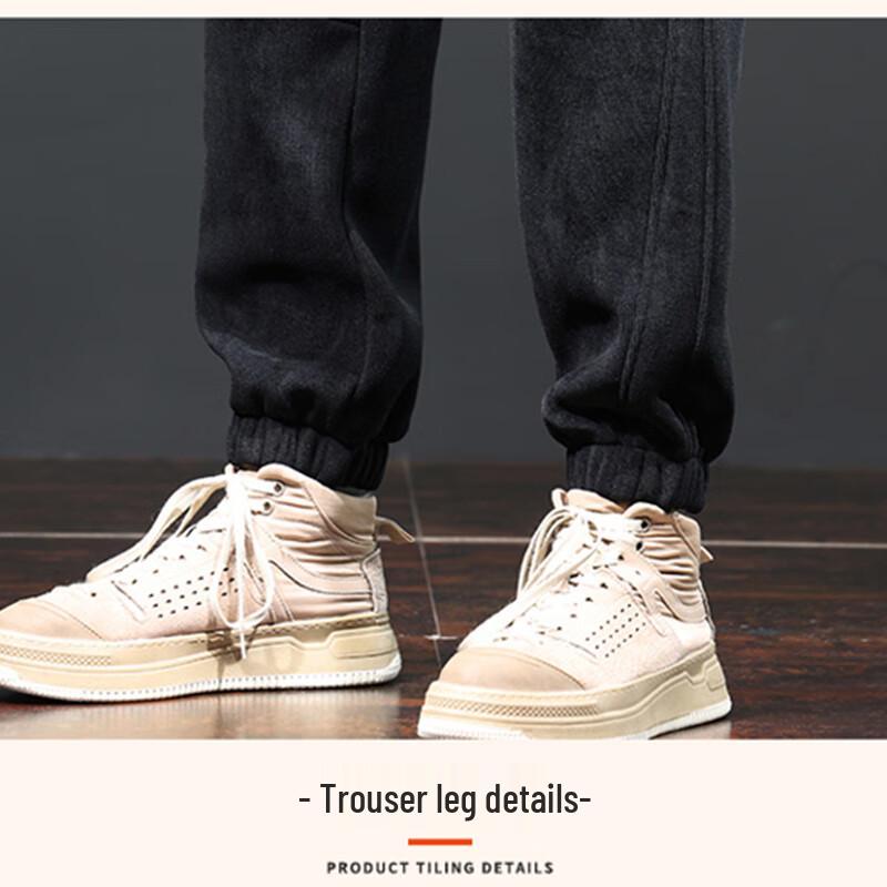 Maoren Men's Fleece-Lined Straight-Leg Casual Pants