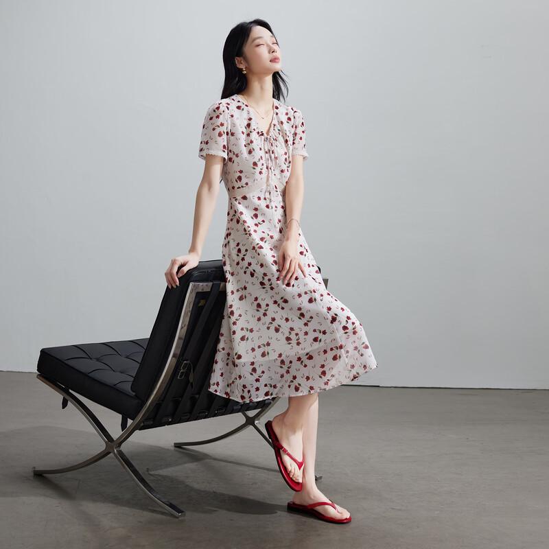 SOFSIL French V-Neck Floral Midi Dress XL
