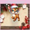 Acryl Hirsch Weihnachtsbaum Auto Rückspiegel Ornament Mit Cartoon-Design Für Feiertagsdekoration