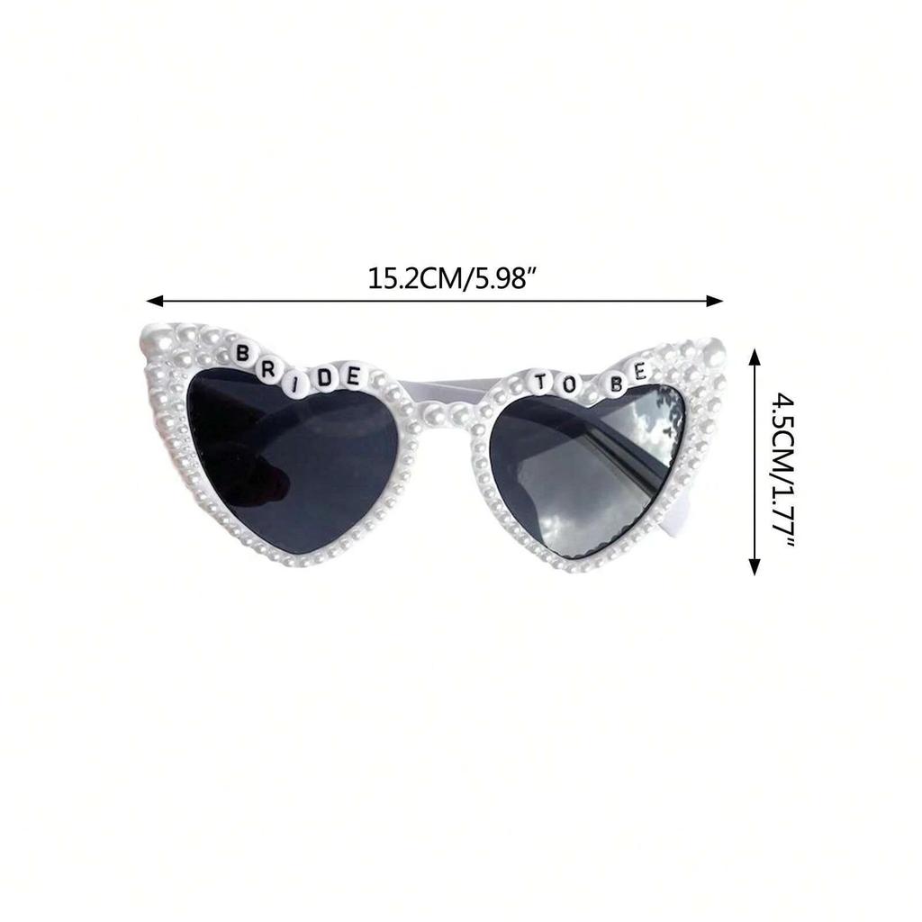 A Must-have for Singles Parties! Bridal Heart-shaped Sunglasses: Women's Fashionable Sunglasses, Bridesmaid Photography Artifact, Preferred Party Gift