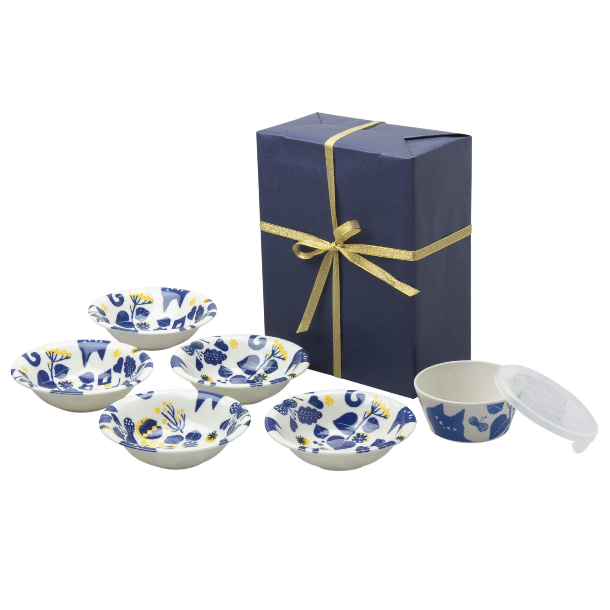 

in wrapping Mino ware microwave cooking utensils bowl 14 x height microwave x height Cocoa Blue Cat wrapping [Wrapped paper] (diameter 4.5 cm),