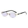 Men Women Sunglasses Fashion Rimless Oval Summer Outdoor Sun Glasses Trendy Designer Gradient Lenses Wedding Party Accessory