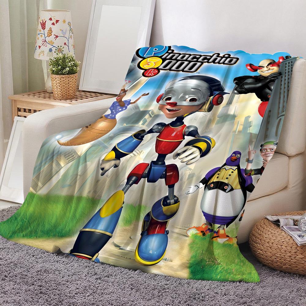Movie Pinocchio 3000 Throw Flannel Throw Blanket: Soft Kid-Friendly Warm Anti-Static All Season Washable Couch Bed Home