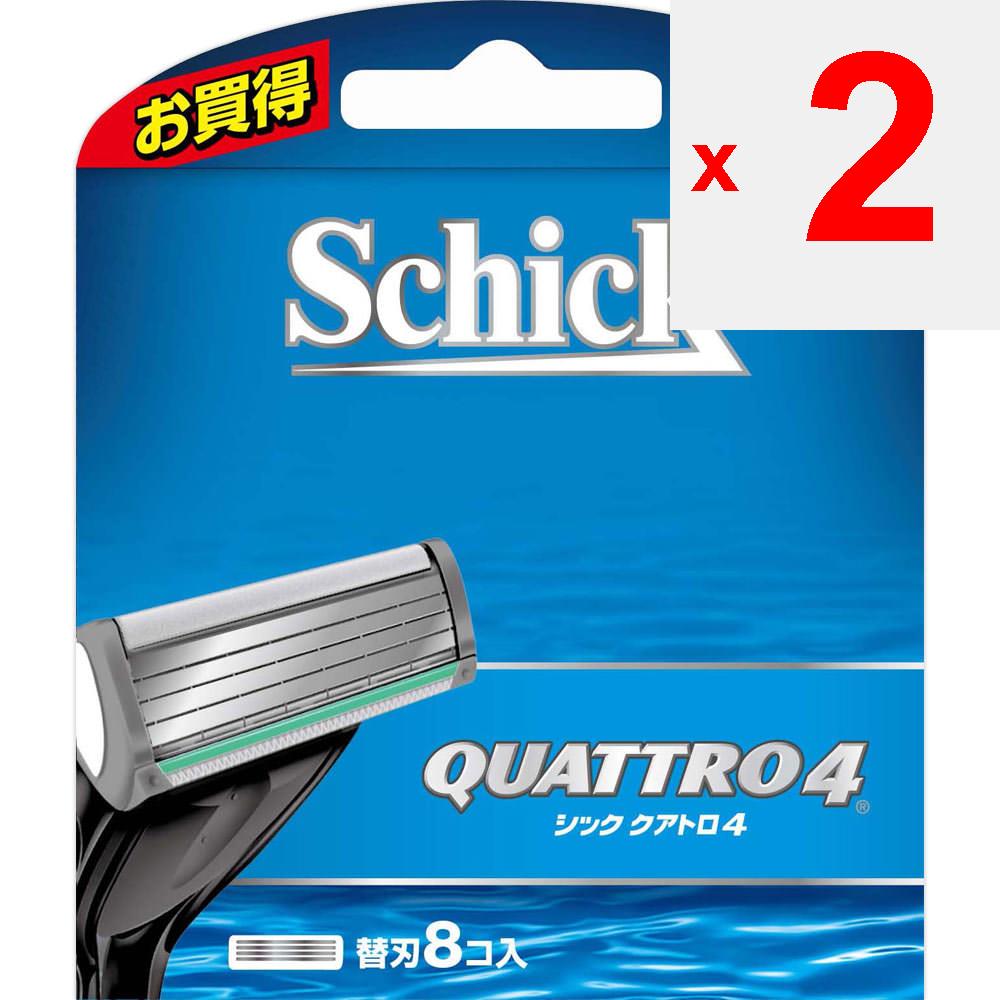 Sic japonsko Schick Quattro 4 čepele (8 ks.) Pánské náhradní břity Holicí strojky pro muže Pánské náhradní břity