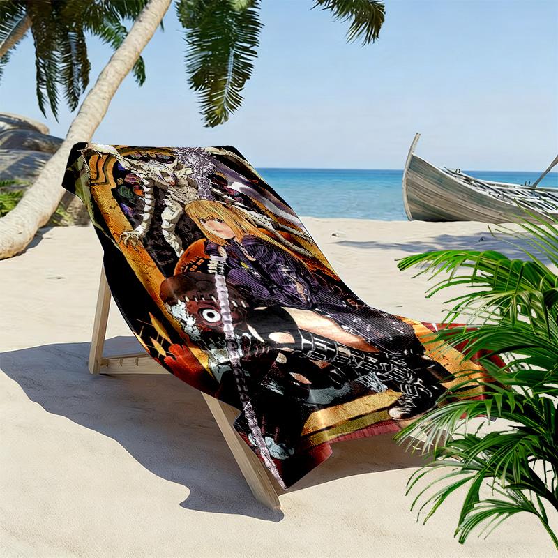 Death Note Anime Print Beach Towel, Large Soft Quick Dry Towel for Beach Camping Swimming
